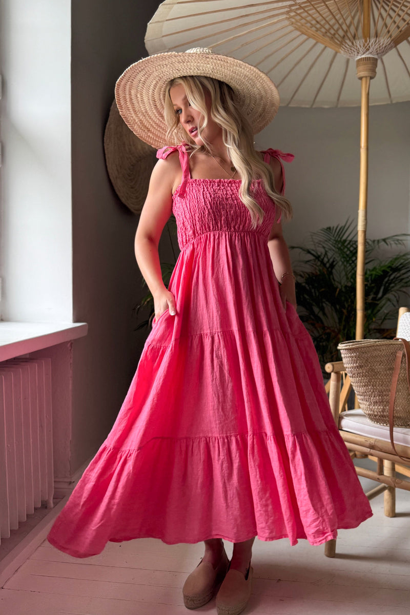 Florentino pellavamekko, malibu pink