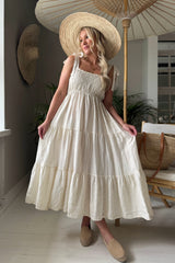 Florentino linen dress, vanilla