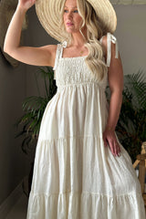 Florentino linen dress, vanilla