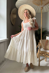 Florentino linen dress, vanilla