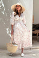 Flower power cotton dress, pink