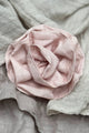 Flower brooch, light pink linen