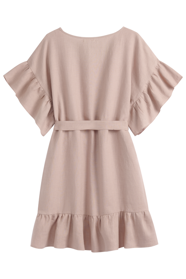 Fresca linen dress, powder