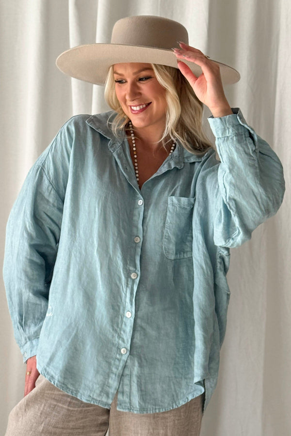 Friday pellavapaita, denim blue