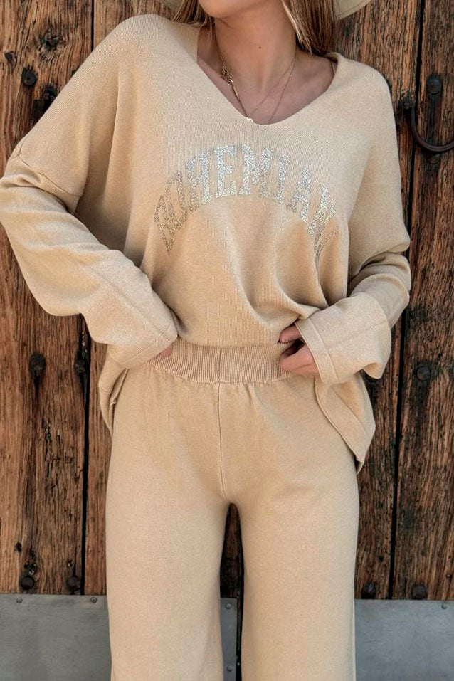Gina knitted pants, light caramel