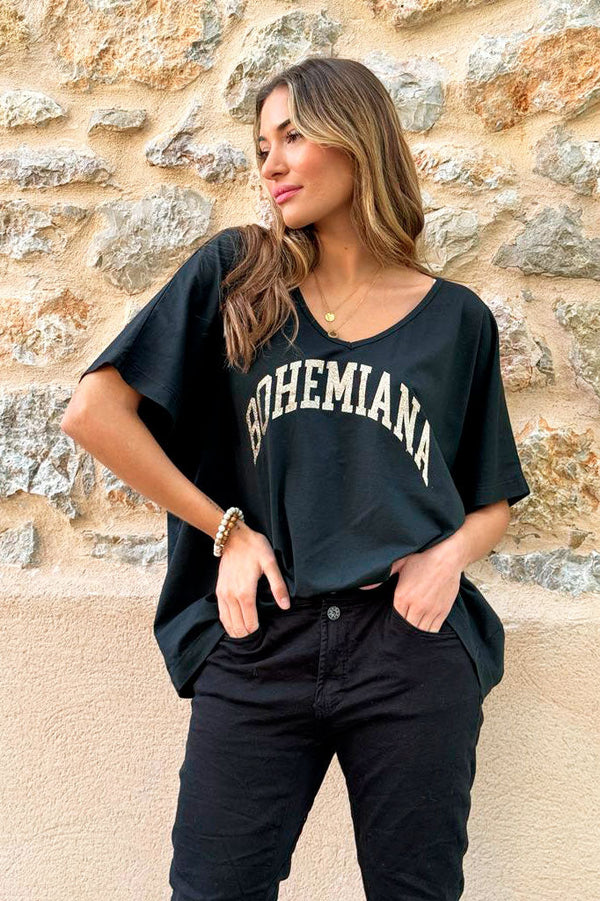 Bohemiana glitter t-shirt, black