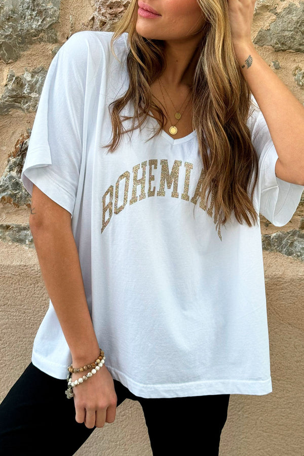 Bohemiana glitter t-shirt, white