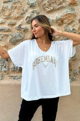 Bohemiana glitter t-paita, valkoinen