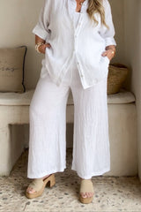 Havana linen pants, white