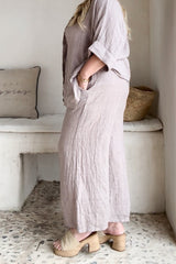 Havana linen pants, silverpink