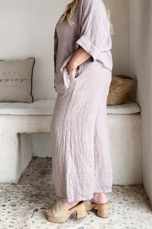 Havana linen pants, silverpink