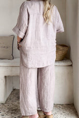 Havana linen pants, silverpink