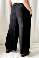 Havana linen pants, black