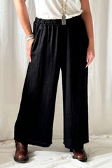 Havana linen pants, black