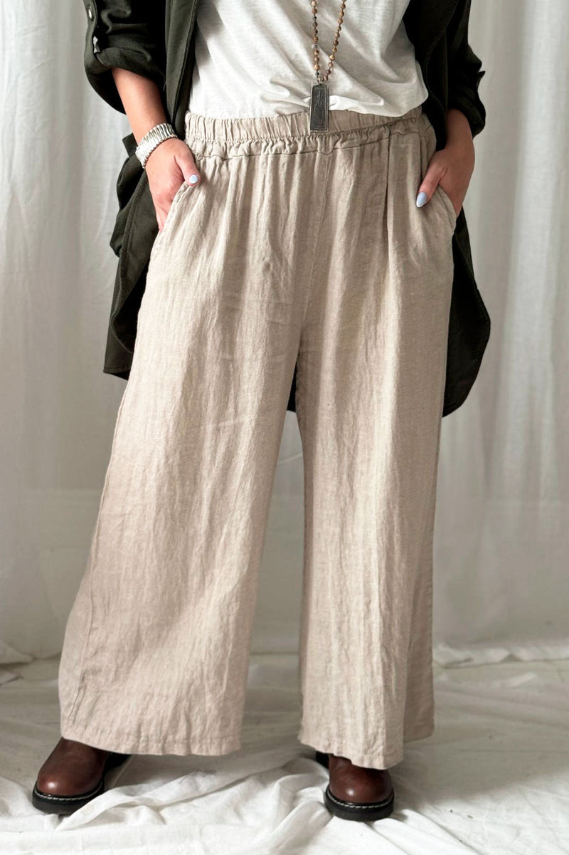 Havana linen trousers, cashmere