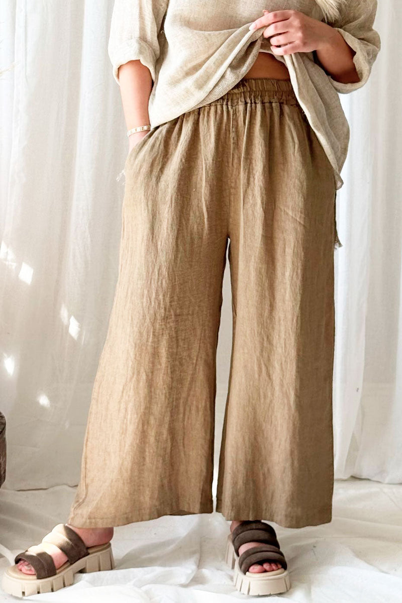 Havana linen pants, savanna