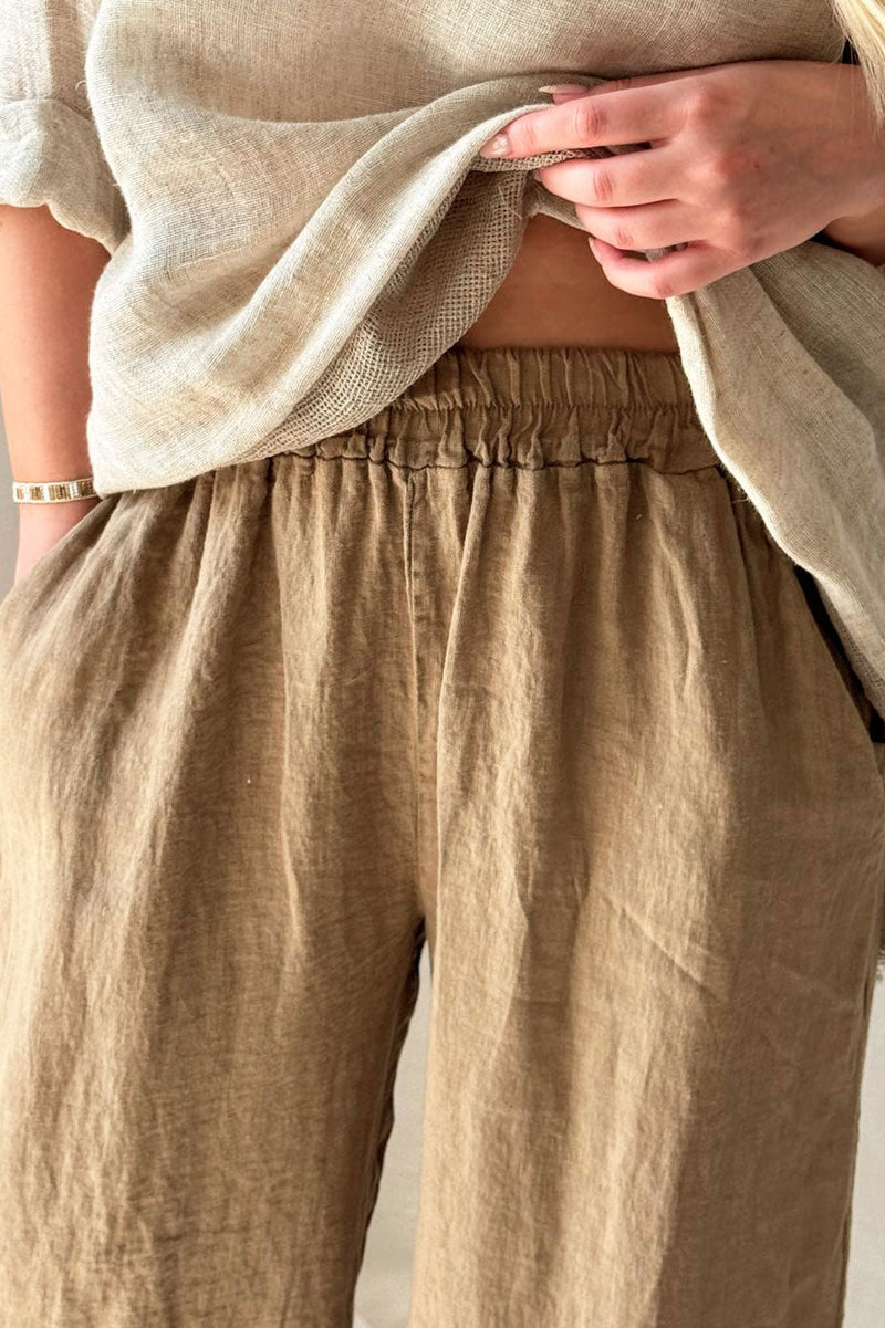 Havana linen pants, savanna