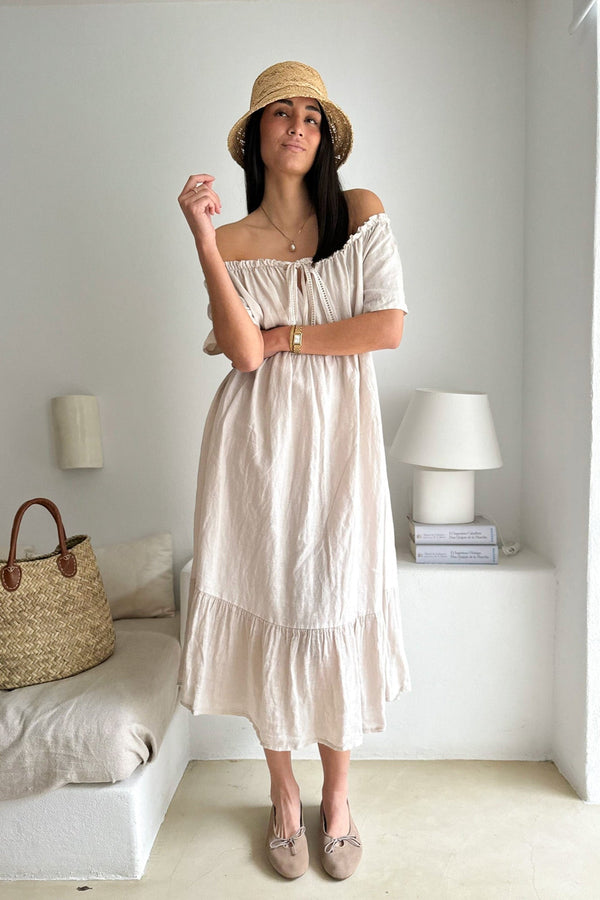 Haze dream linen dress, sand