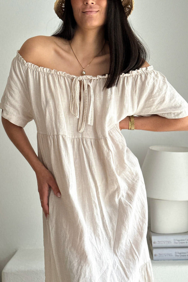 Haze dream linen dress, sand