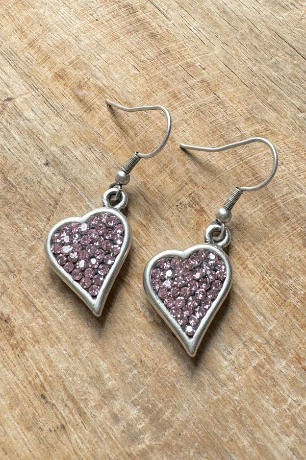 Hearts earrings, pink