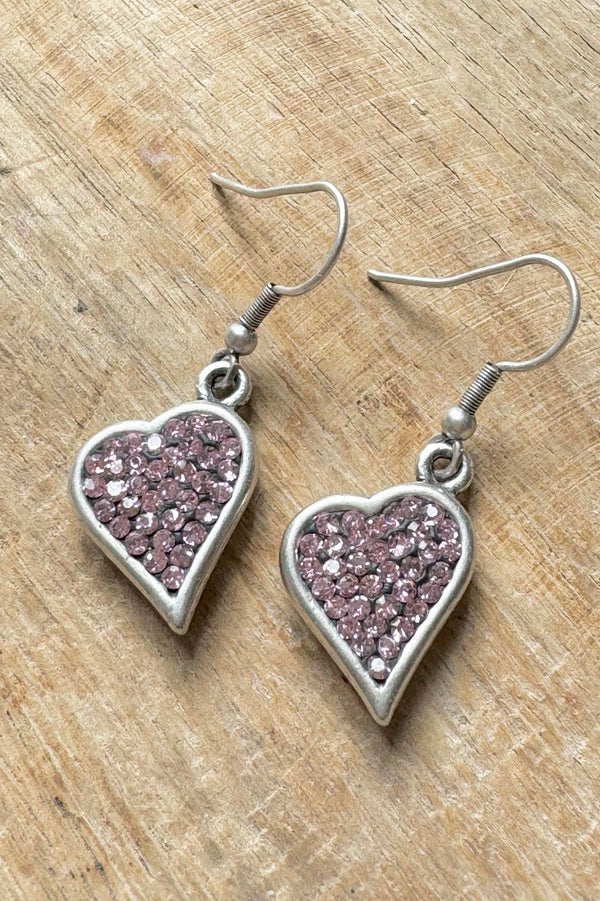 Hearts earrings, pink