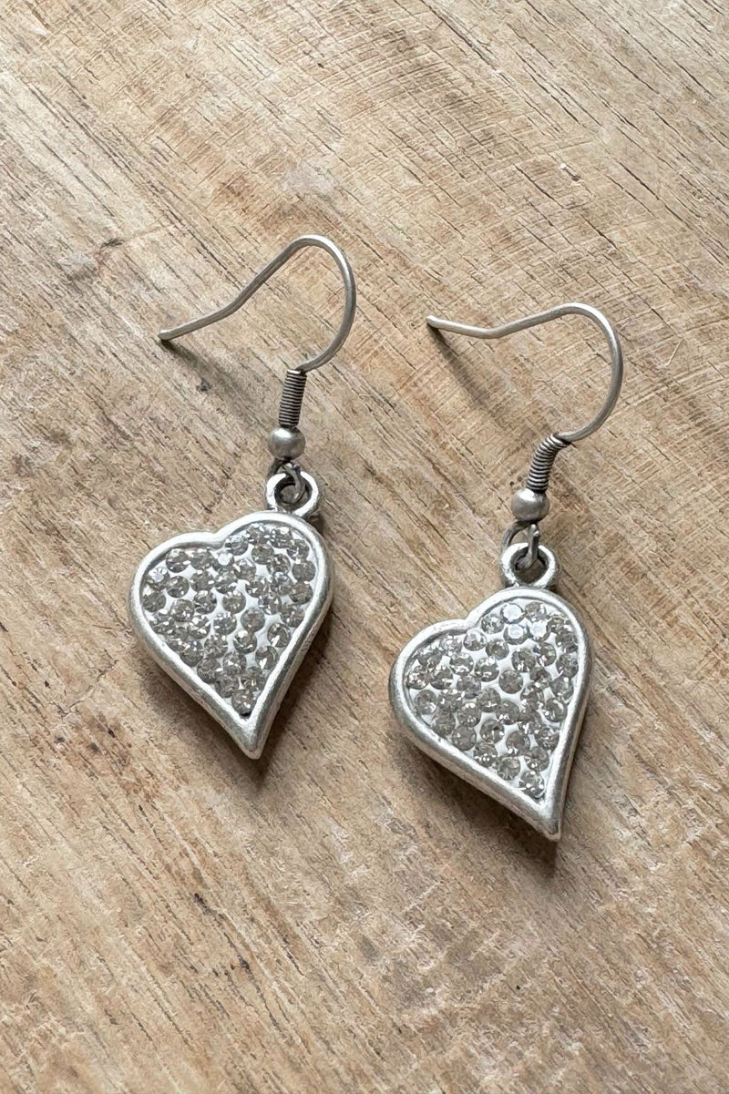 Hearts earrings, silver