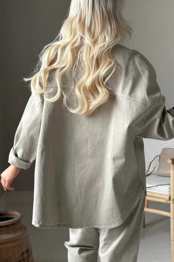 Henrike casual cotton overshirt, beige