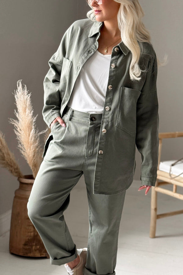 Henrike casual cotton overshirt, camo