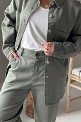 Henrike casual cotton overshirt, camo