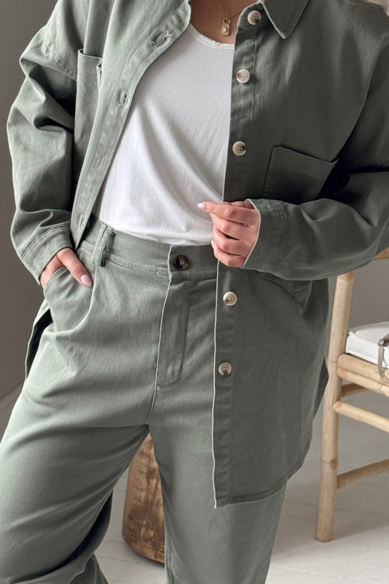 Henrike casual cotton overshirt, camo