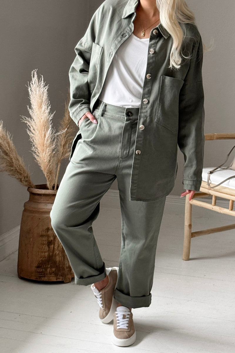 Henrike casual cotton overshirt, camo