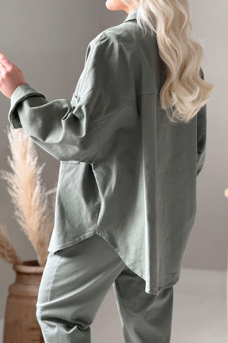 Henrike casual cotton overshirt, camo