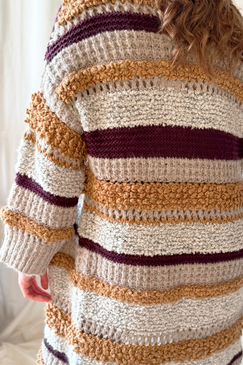 Reagan knit, burgyndy/caramel