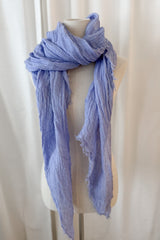 Boho mesh linen scarf, denim blue