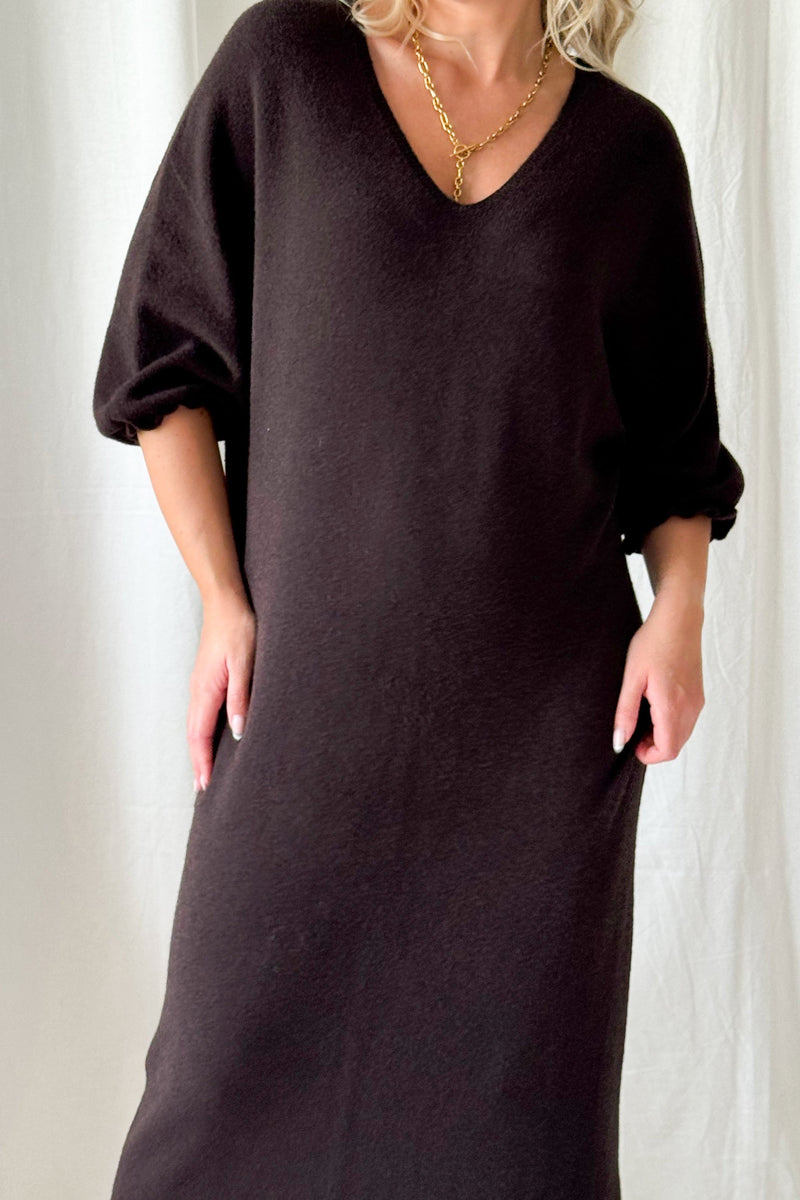 In the moment knit dress, espresso