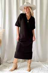 In the moment knit dress, espresso