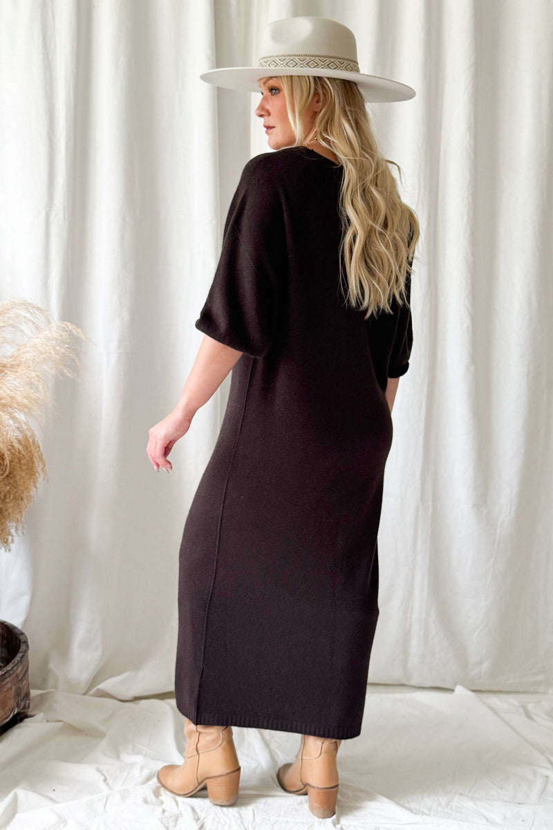 In the moment knit dress, espresso