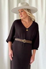 In the moment knit dress, espresso