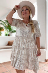 Chiquitita sequin dress, ivory