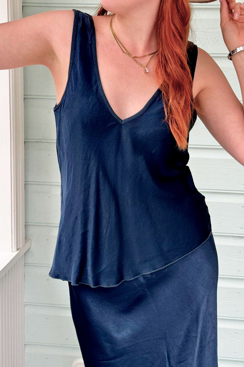 Jaci viscose top, navy