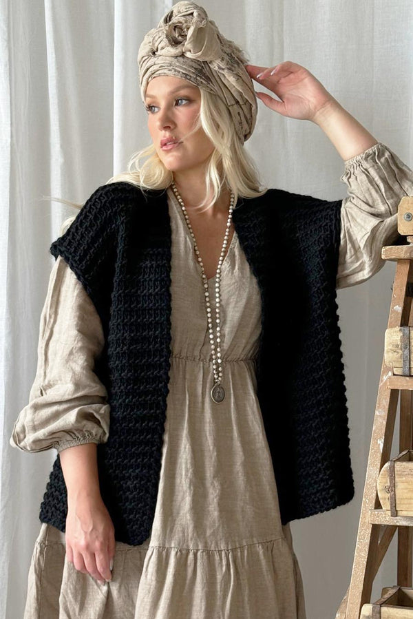 Jaylen knit vest, black