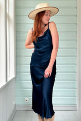 Jeni viscose top, navy