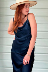 Jeni viscose top, navy