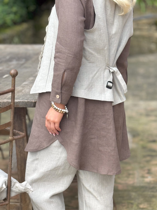 Jess linen vest, natural