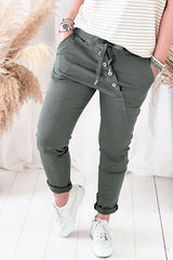 Casual cotton joggers, khaki