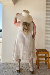 Jolie linen dress, sand