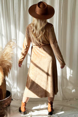 Jordyn velvet dress, caramel