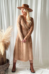 Jordyn velvet dress, caramel