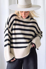 Josalie neule, off white-black