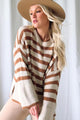 Josalie neule, off white-caramel